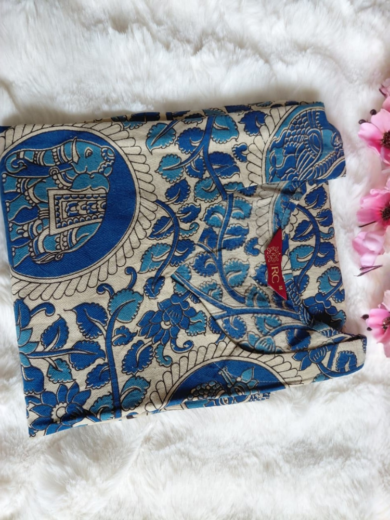 Kalamkari kurthis Blue ( Elephant Design )